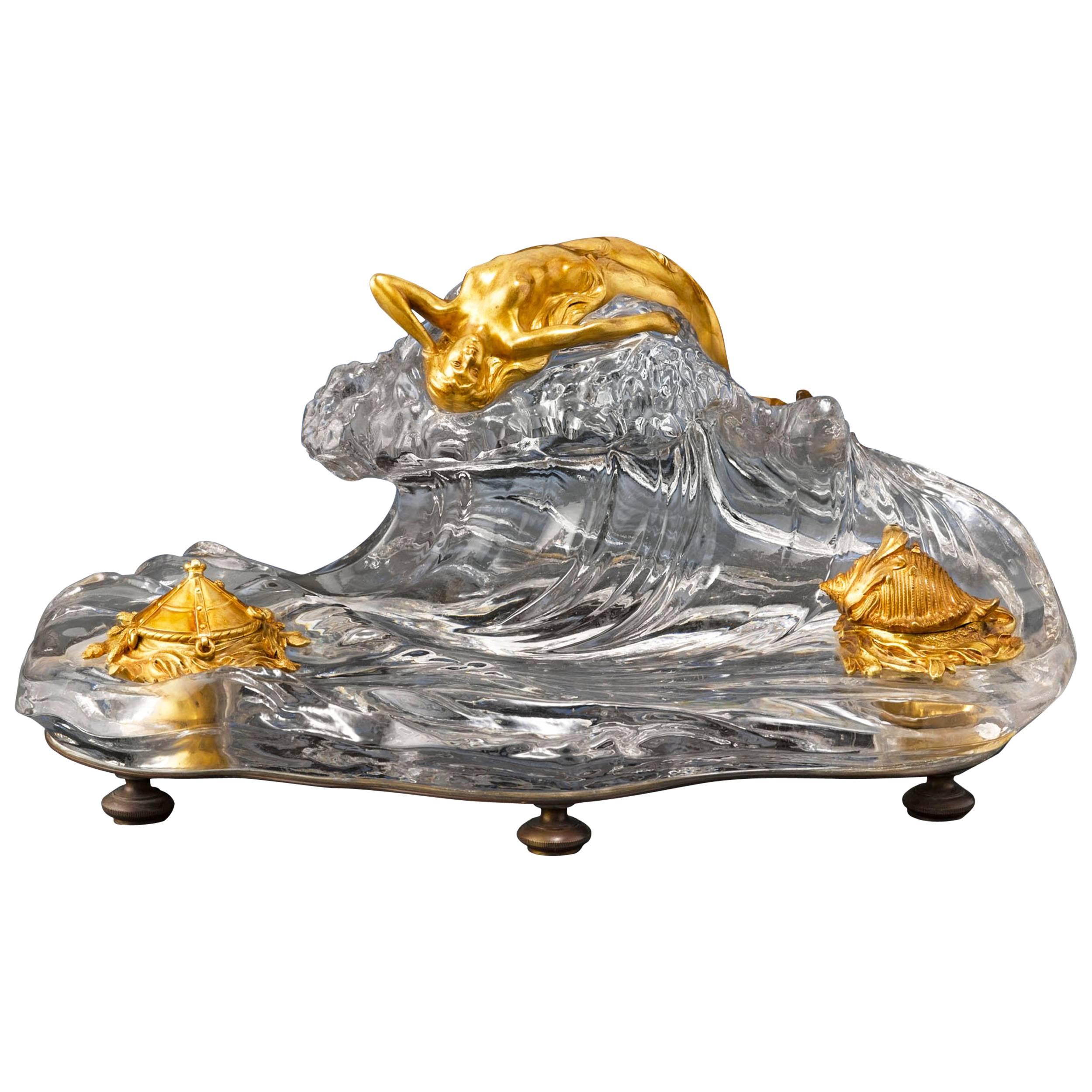 Baccarat Crystal Nautical Inkwell For Sale