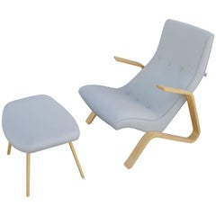 Modernica Grasshopper Chair and Ottoman by Eero Saarinen