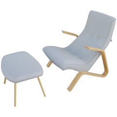 Modernica Grasshopper Chair and Ottoman by Eero Saarinen 