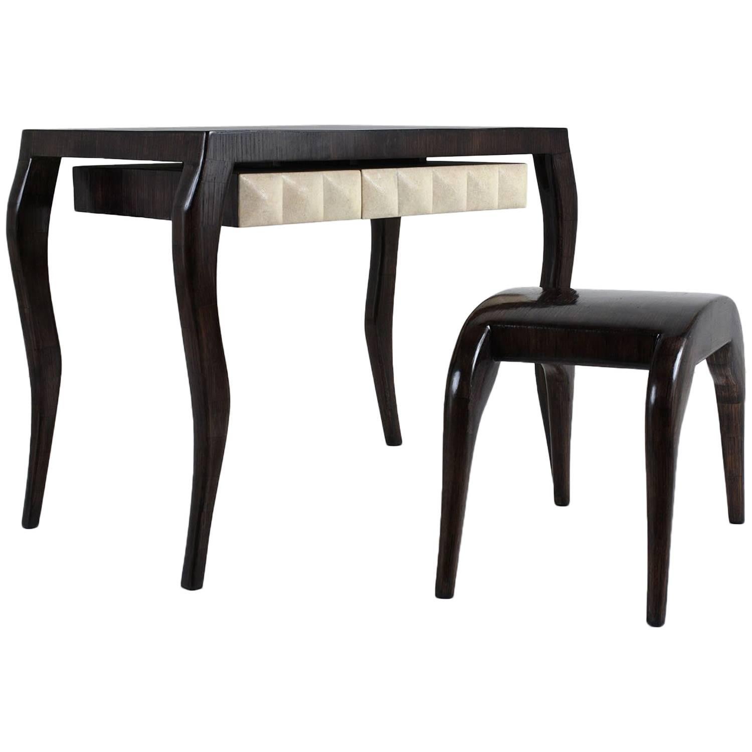 R and Y Augousti ModernStyle Dressing Table and Bench Set at 1stDibs
