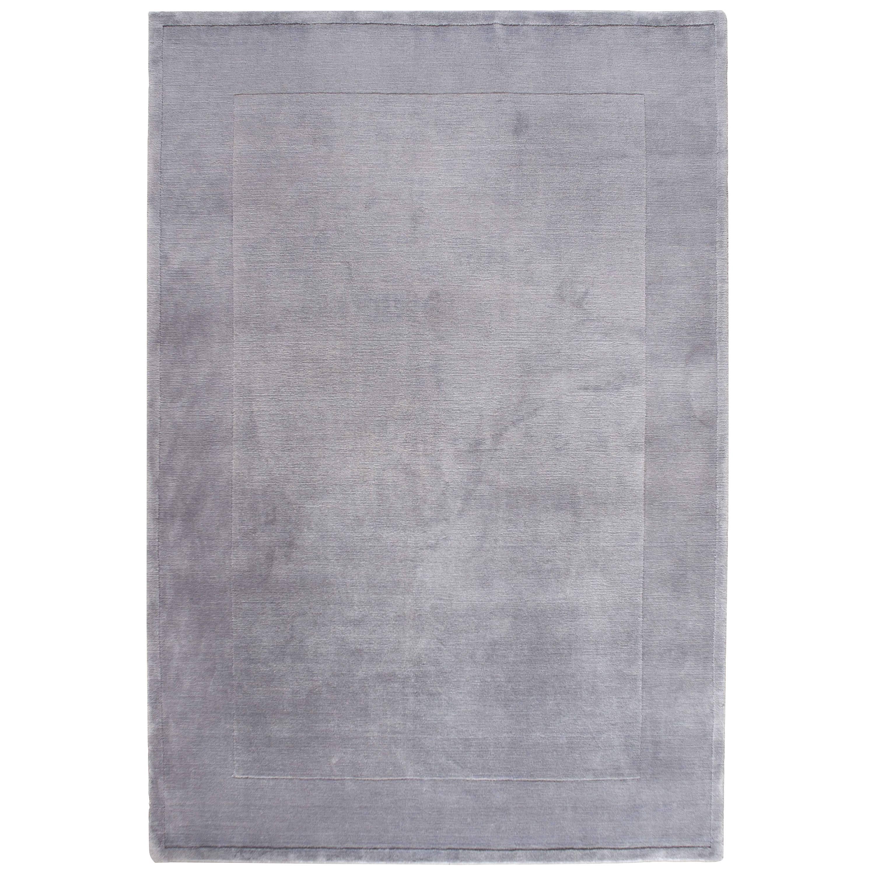 Bordered Silver Rug For Sale