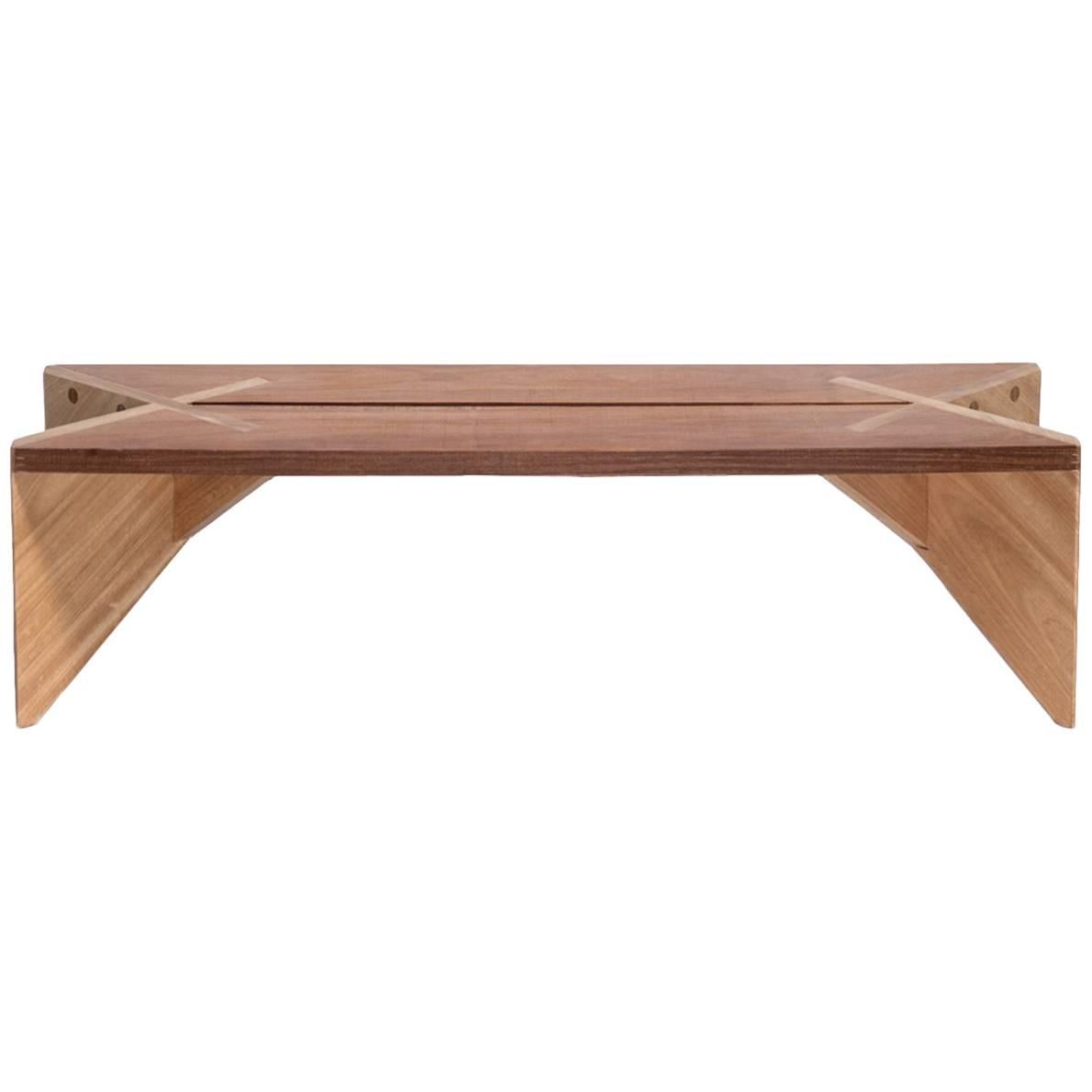 Xingu Bench Brazilian Contemporary Design in Two Hardwoods For Sale
