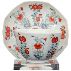 Bol à thé et soucoupe, décoration kakiemon, Chelsea, datant d'environ 1752