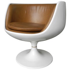 Cognac Chair with Leather Interior by Eero Aarnio for Asko, Finland, 1960s