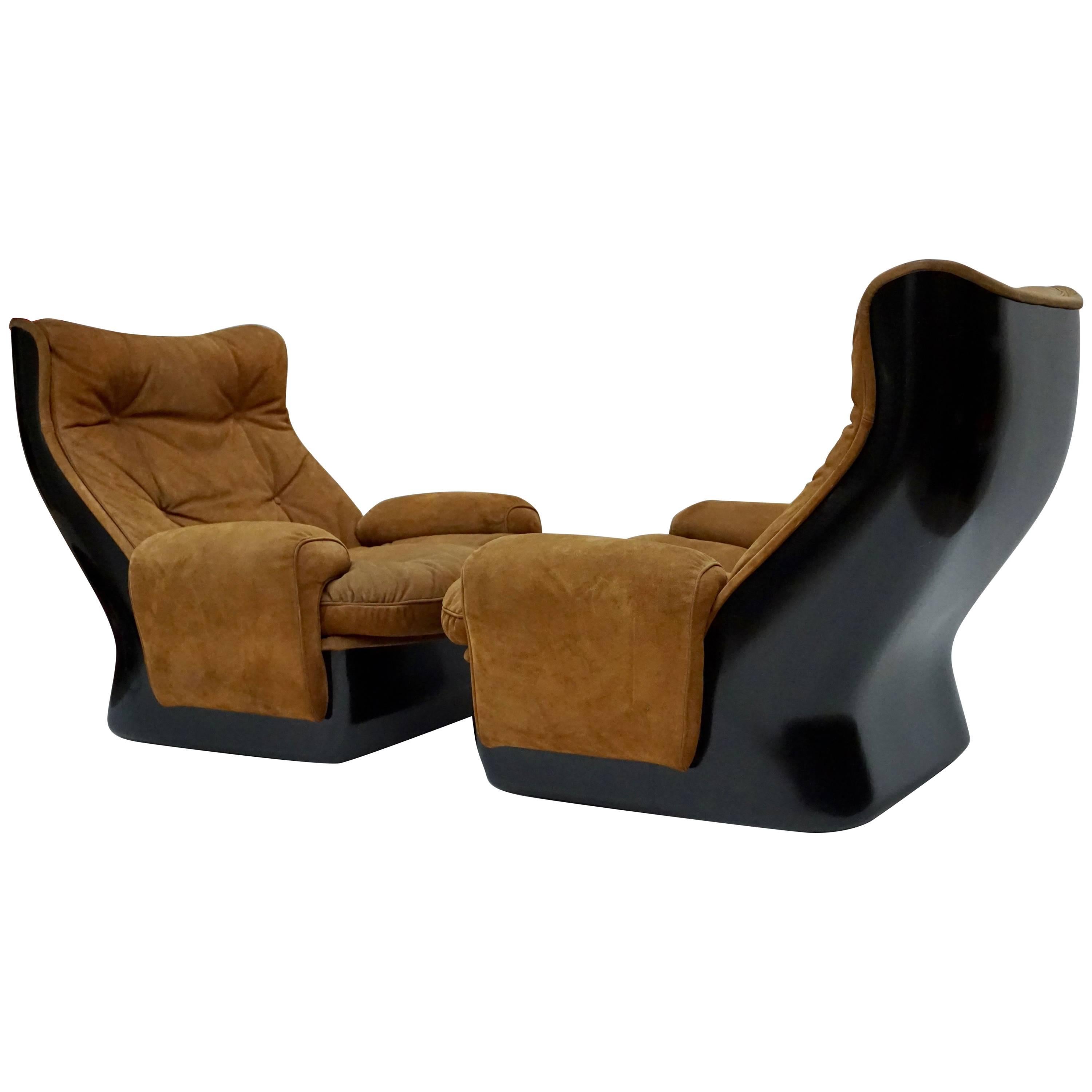 Two Lounge Chairs by Airborne International, circa 1970s For Sale