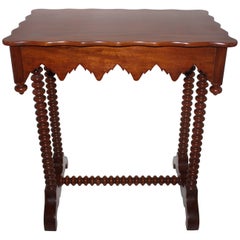 19th Century Side Table with Folky Cut Trim