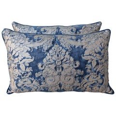 Retro Pair of Dandola Patterned Fortuny Pillows