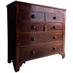 Antique Victorian Mahogany Chest of Drawers Dresser, 19th Century
