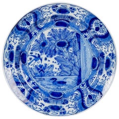 Antique Blue and White Dutch Delft Plate