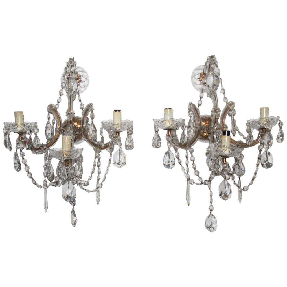 Maria Theresa Big Pair of Sconces 1940s Very Elegant and Chic Design
