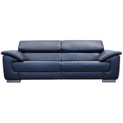 Ewald Schillig Designer Sofa Leather Black Two-Seat Function Couch Modern
