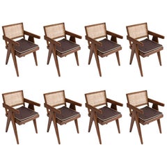 Pierre Jeanneret Set of Eight Arm/Dining Chairs