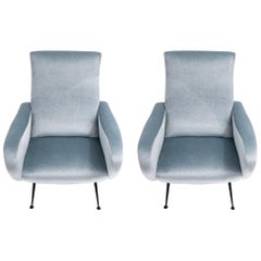 Pair of Mid-Century Modern Italian Armchairs, circa 1960s