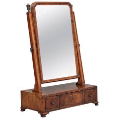 Antique 18th Century Walnut Dressing Table or Toilet Mirror