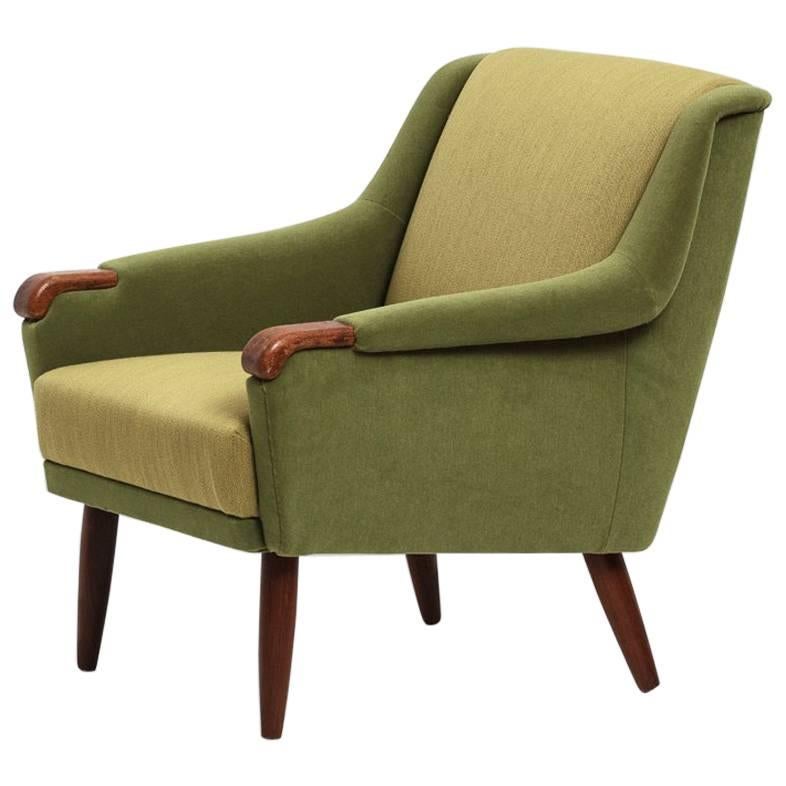 Danish Produced Wingback Chair, 1950s, Velvet and Wool Upholstery by Kvadrat For Sale