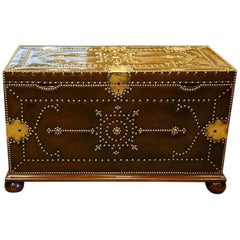 Brass and Leather Bound Chest in the Regency Manner