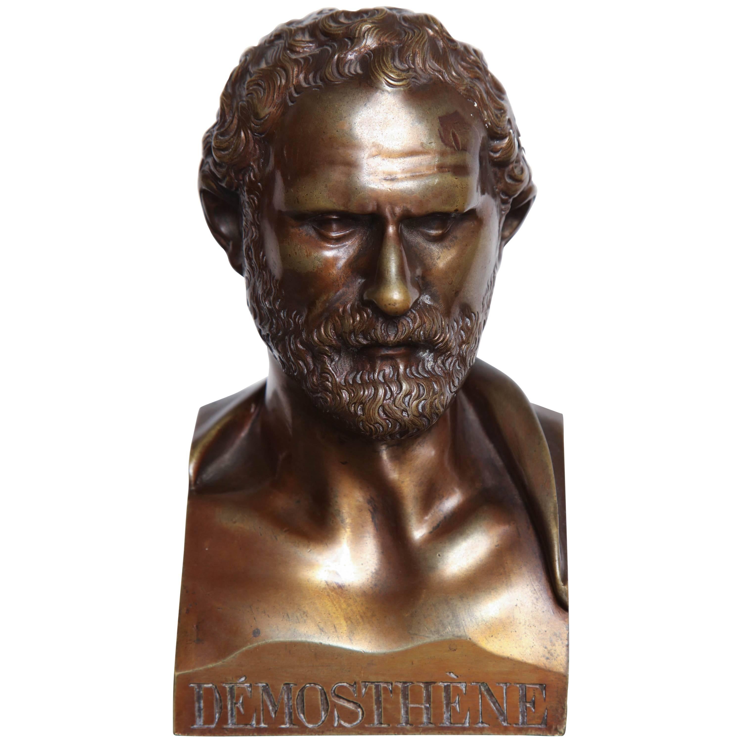 Mid19th Century Bronze Bust of Demosthene For Sale at 1stDibs