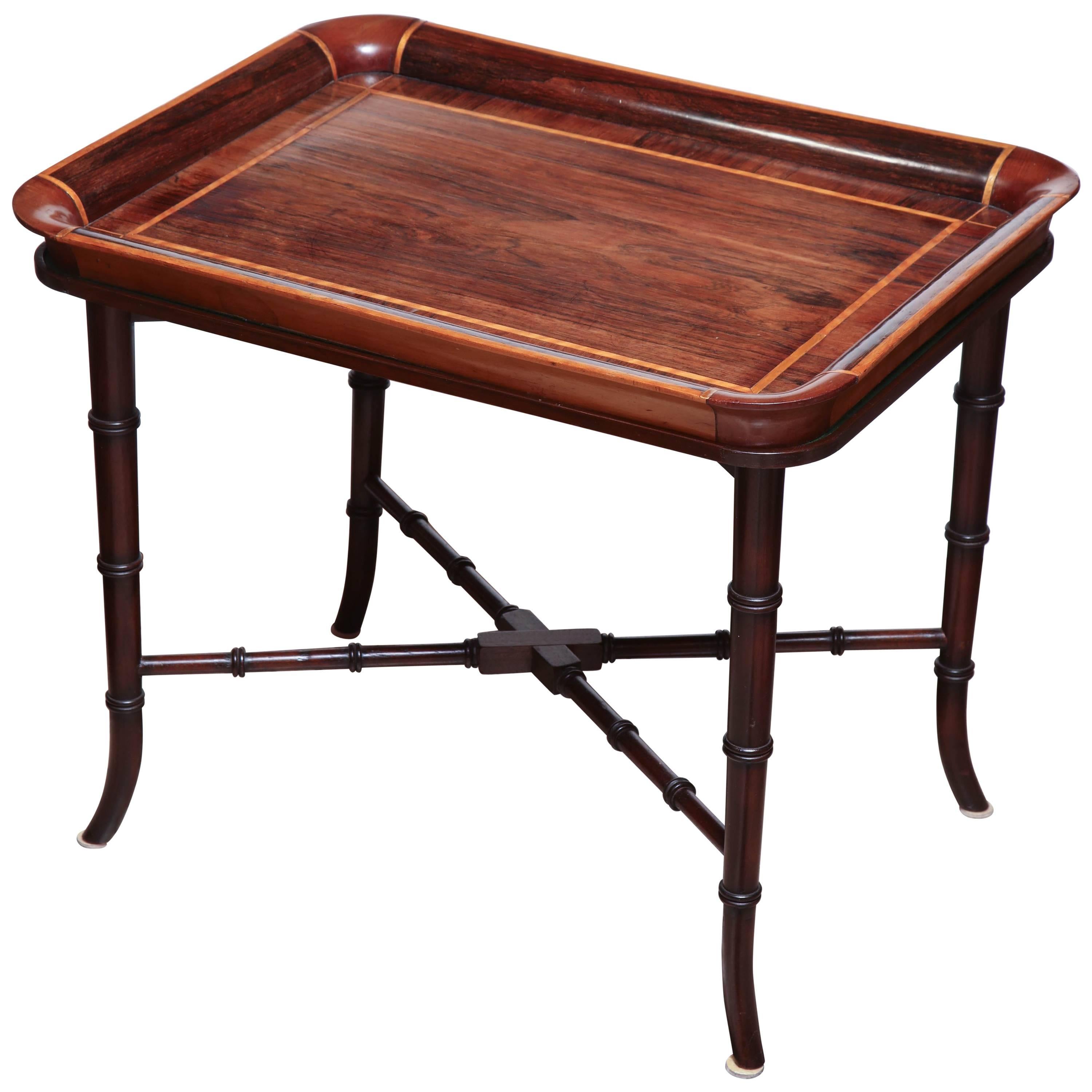 English Rosewood Tray Top Coffee Table