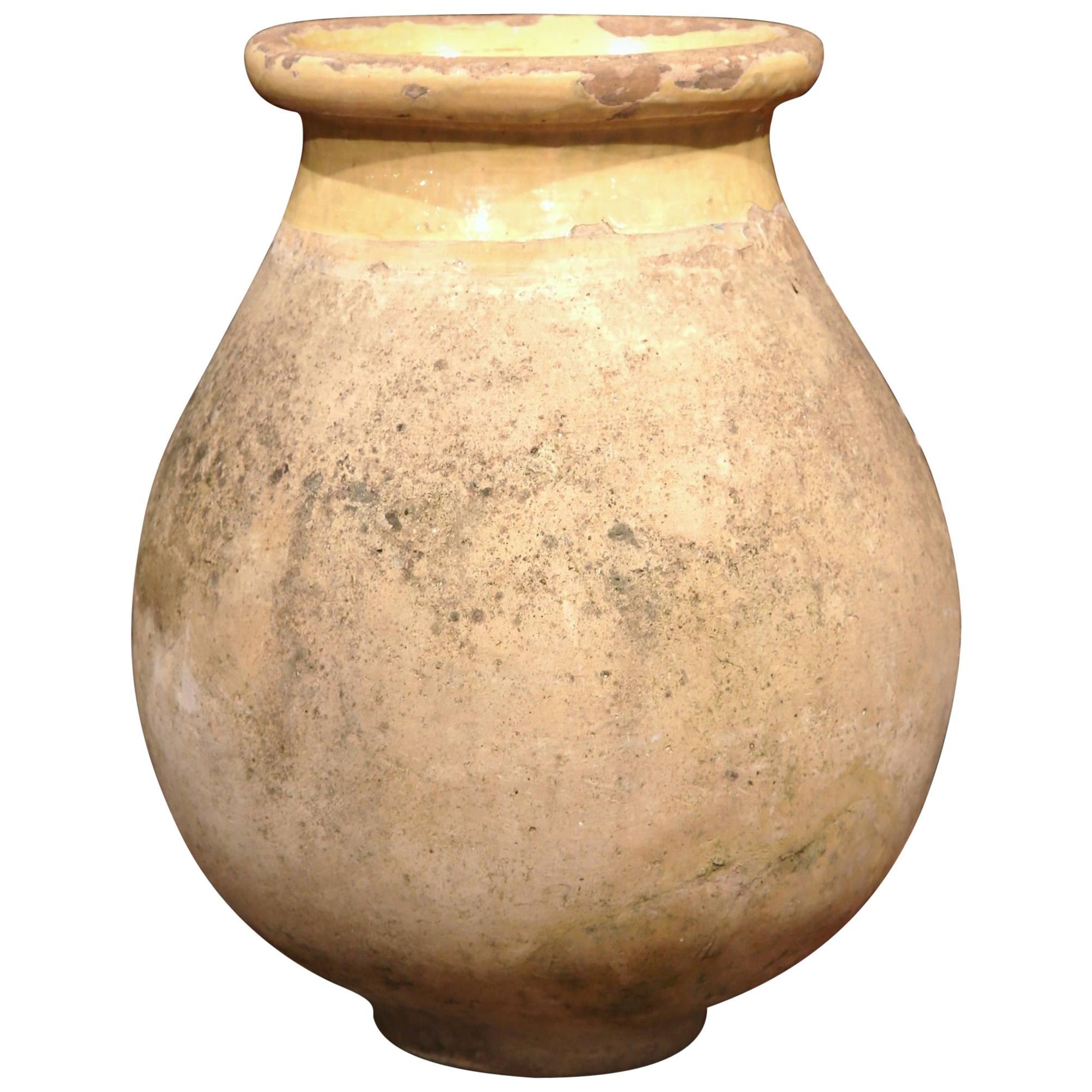 Large 19th Century French Terracotta Olive Jar from Provence