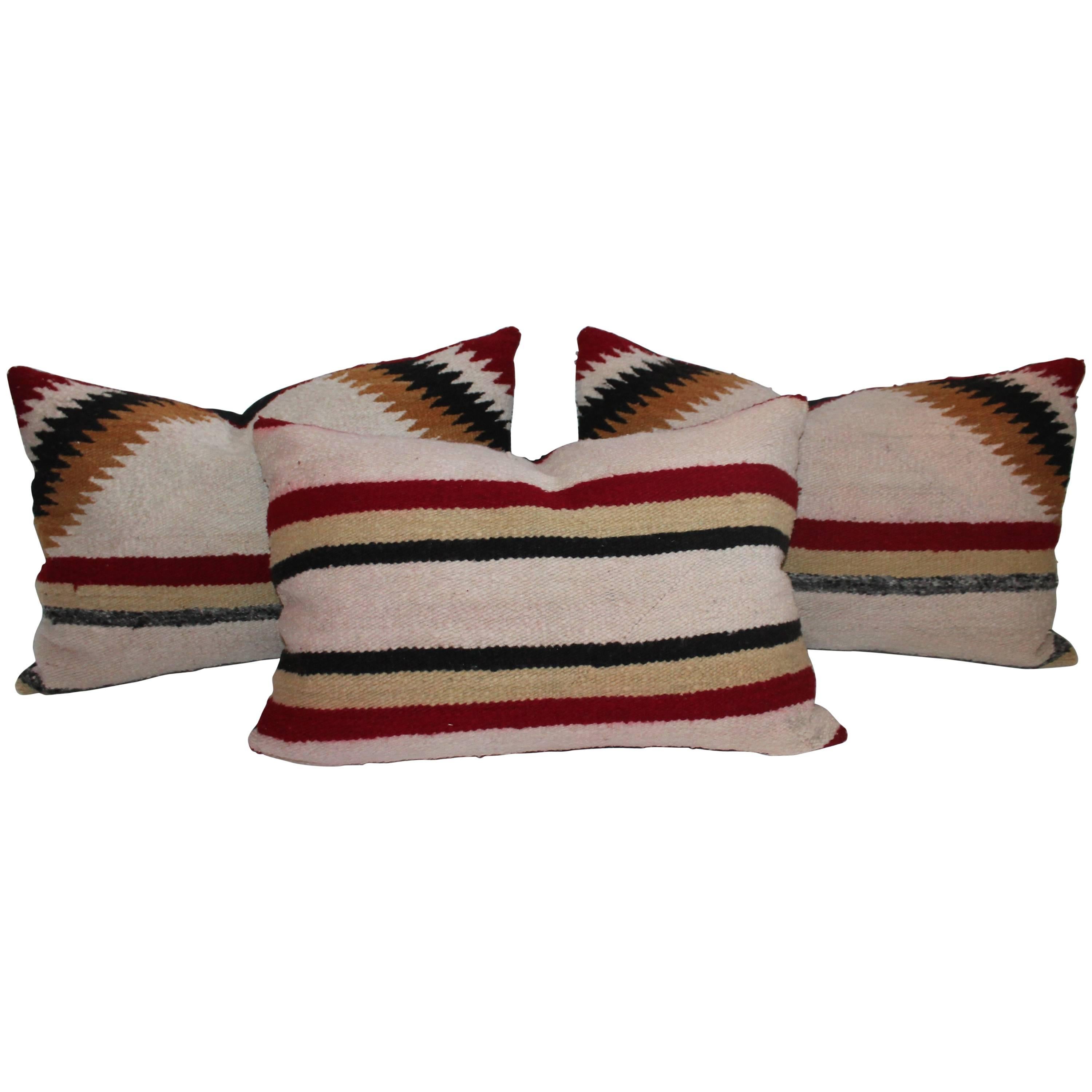 Navajo Saddle Blanket Pillows, Set of Three For Sale