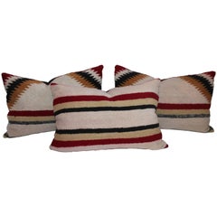 Used Navajo Saddle Blanket Pillows, Set of Three