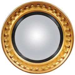 19th Century English Giltwood Bullseye Mirror with Ebonized Detail