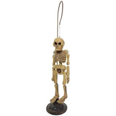 German Skeleton String Puppet on  Stand, circa 1900
