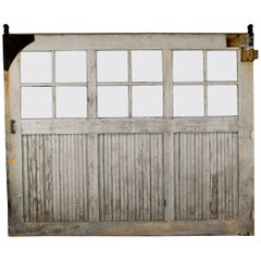 Antique 19th Century Solid Wood Large Paneled Barn Door