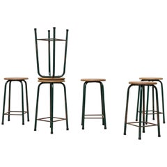 Vintage Set of Six Industrial Science Lab Stools