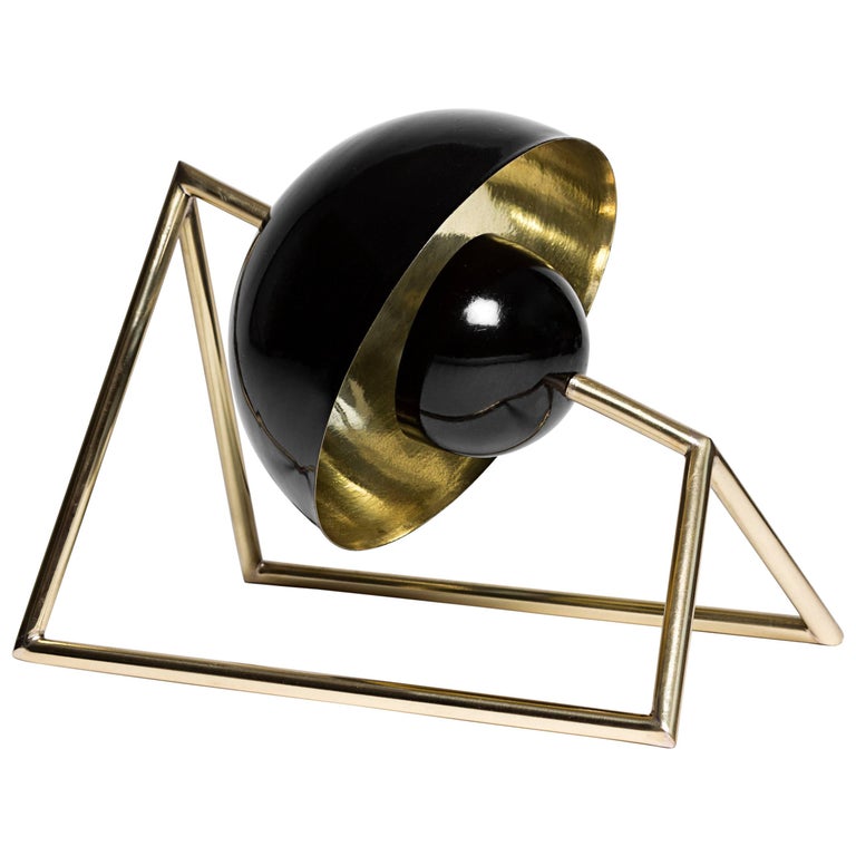 Cosmic Inspired Brass and Lacquer Table Lamp by Nomade Atelier For Sale
