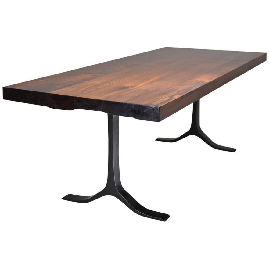 Bespoke Reclaimed Hardwood Table on Sand Cast Aluminum Base, P. Tendercool