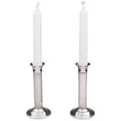 Pair of Silver-Plated Cartier Candle Sticks 20th Century