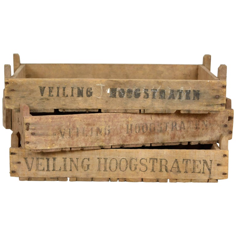 Wooden Fruit Crate Ideas Wooden Fruit Crates Set Of Three For At 1stdibs