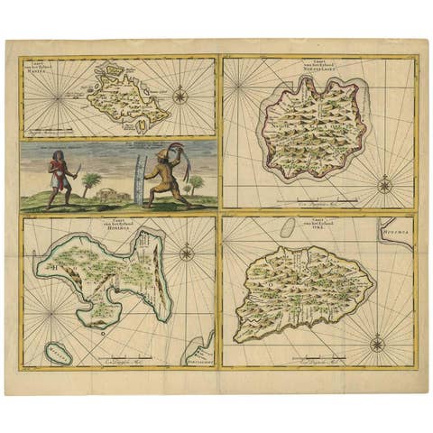 Antique Map of Manipa, Nusa-Laut, Saparua & Haruku 'Indonesia' by F. Valentijn
