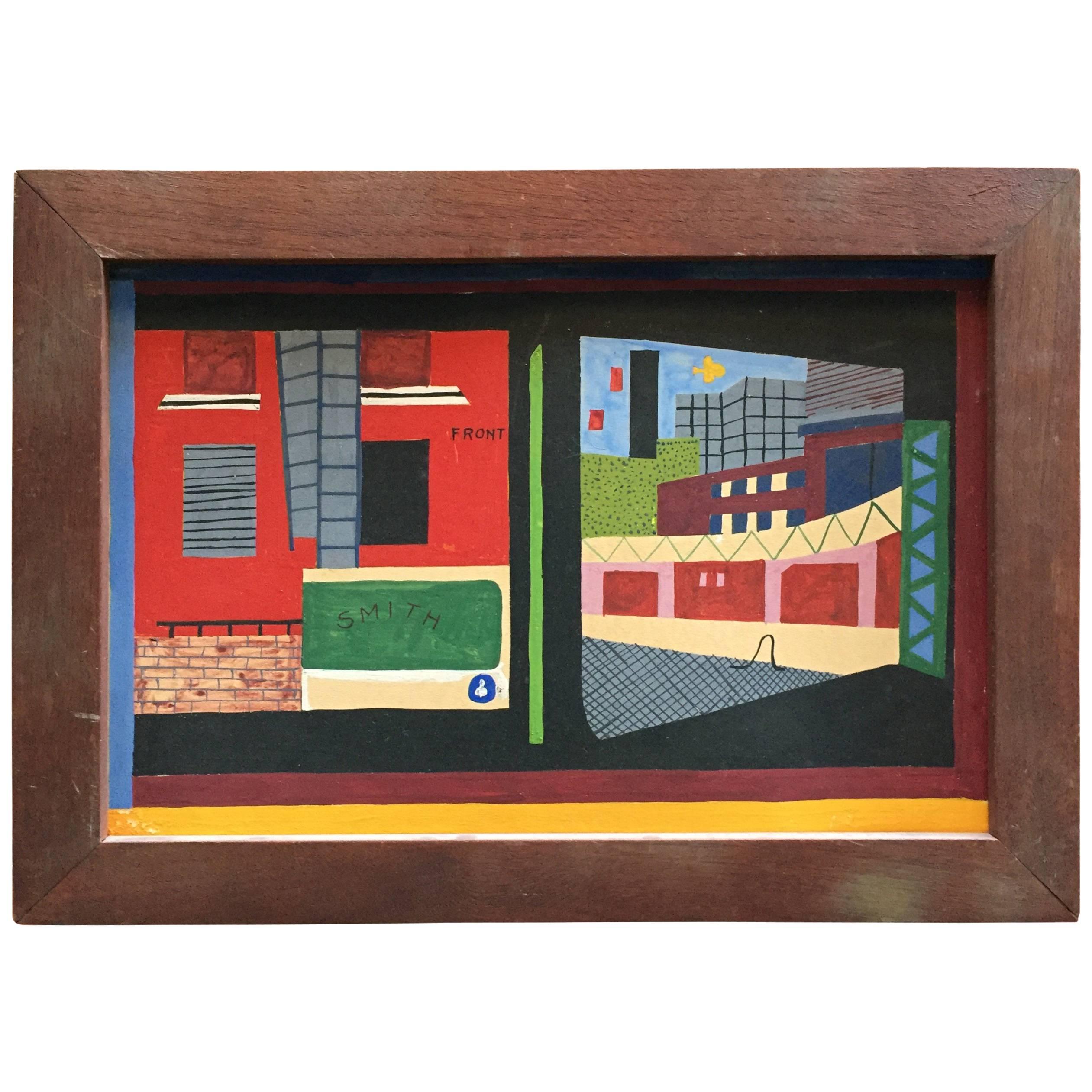American Realist Proto Pop Industrial Painting in the Style of Stuart Davis