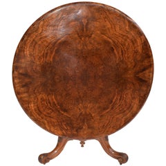19th Century Victorian Burr Walnut Circular Breakfast Table