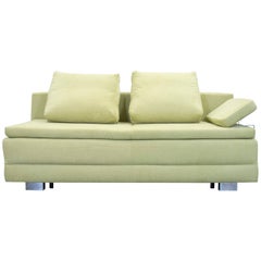 Designer Sleep Sofa Fabric Green Three-Seat Function Couch Modern