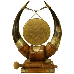 Victorian Oak and Horn Dinner Gong