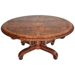 Antique 19th Century Victorian Burr Walnut Marquetry Table