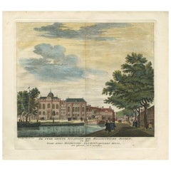 Antique Print of Amsterdam by J. de Beyer, 1765