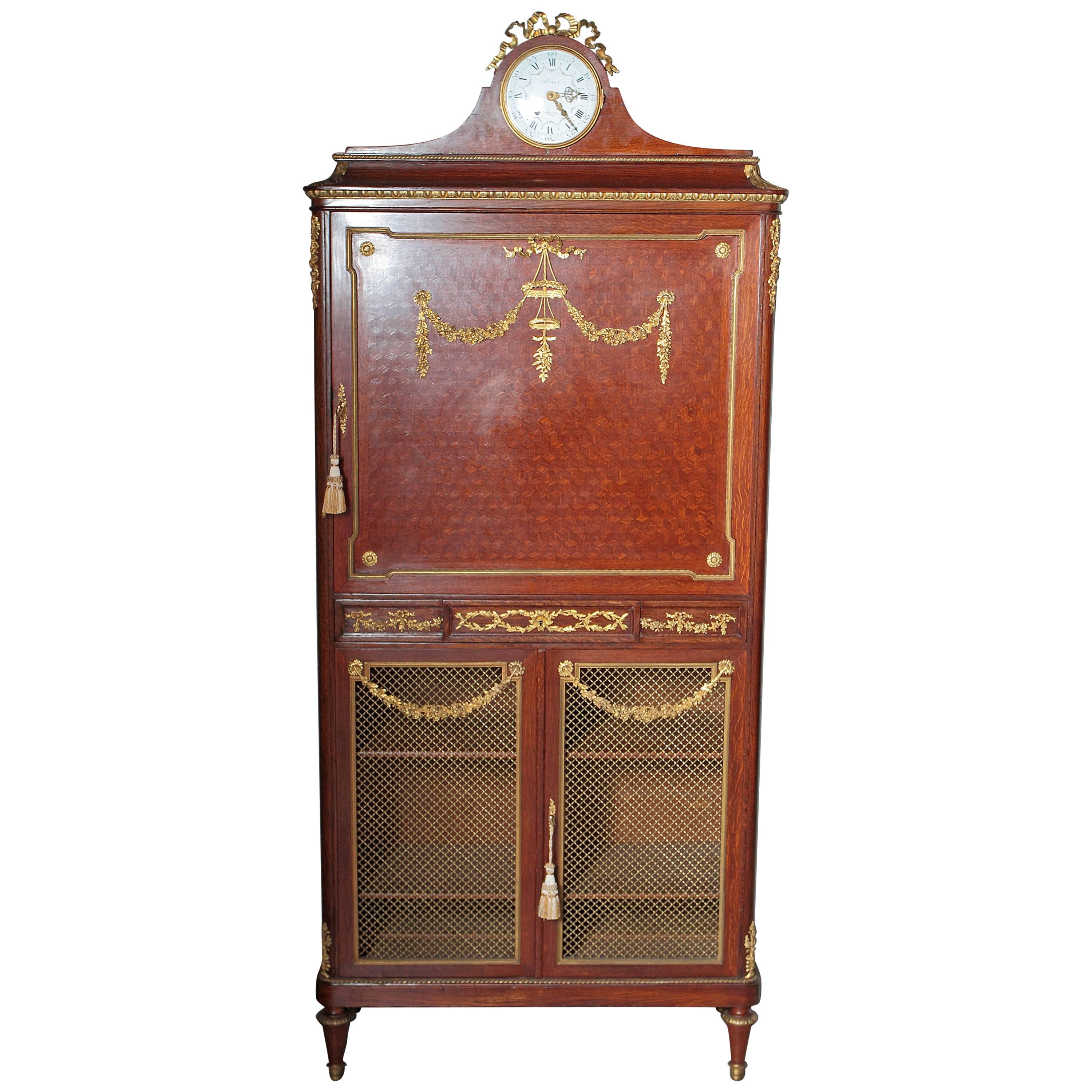 19th Century Parquetry and Gilt Bronze Cabinet by Francois Linke For Sale