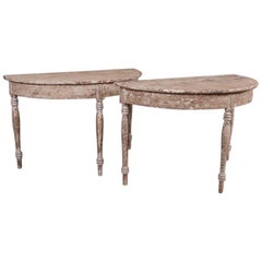 Pair of Demilune Console Tables