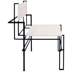 Sedia CASBAH Tessuto di ferro, pelle Design contemporaneo messicano di Nomade Atelier