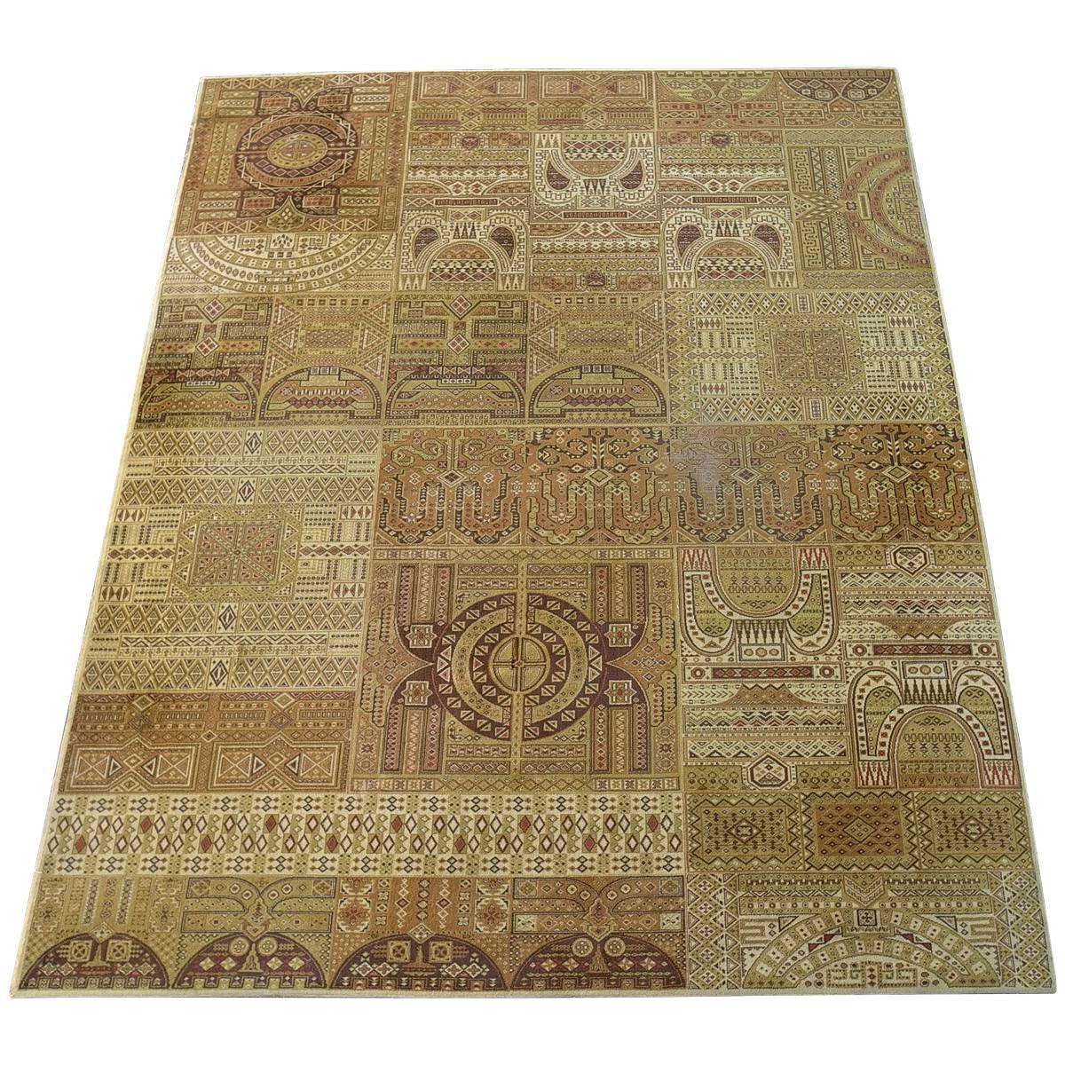 Extra-Large Midcentury Rug with Old Eastern Motives in Modern Coloring For Sale
