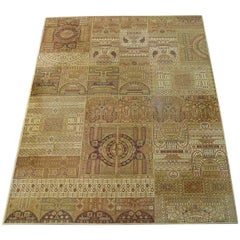 Retro Extra-Large Midcentury Rug with Old Eastern Motives in Modern Coloring