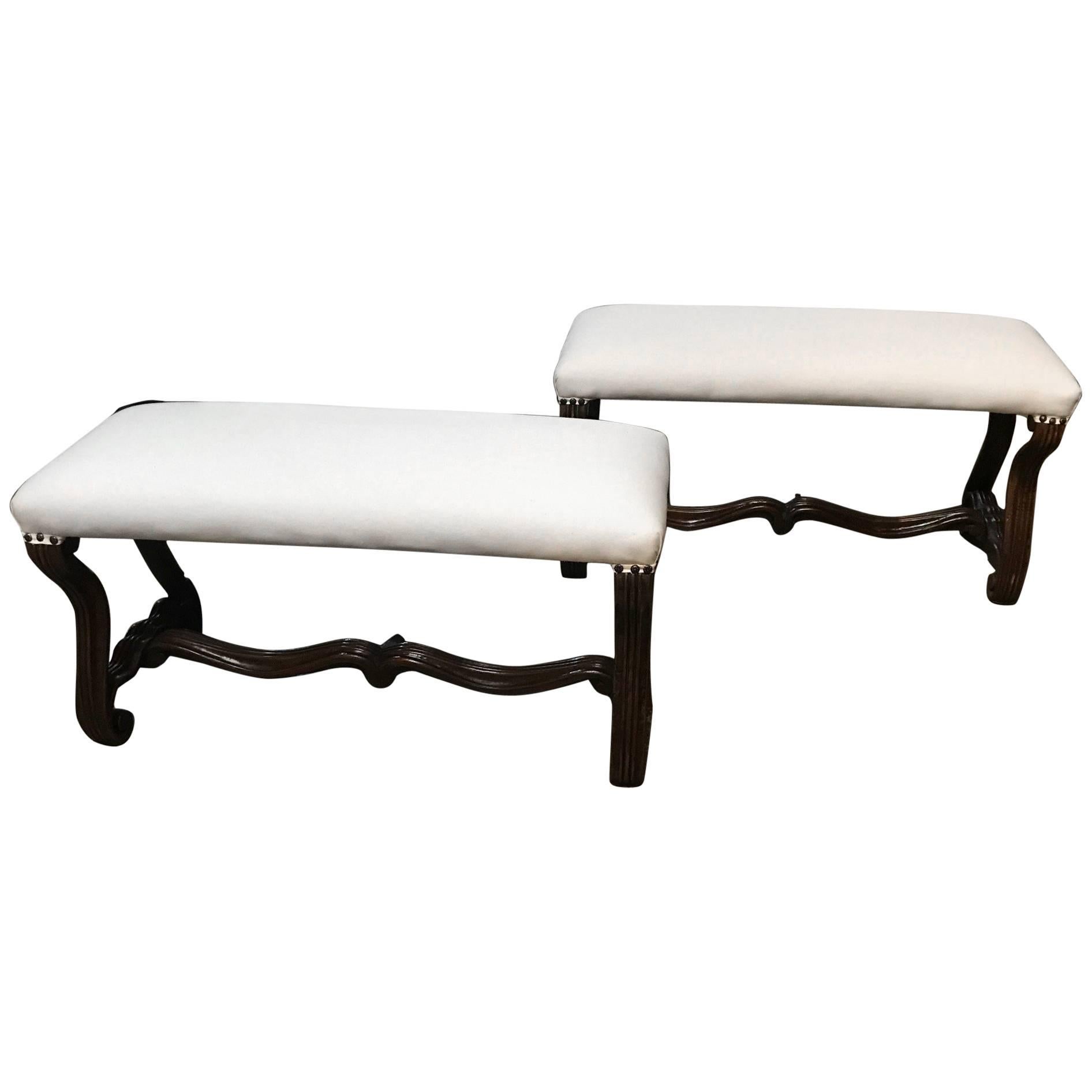 Pair of French Louis XIII Style Benches