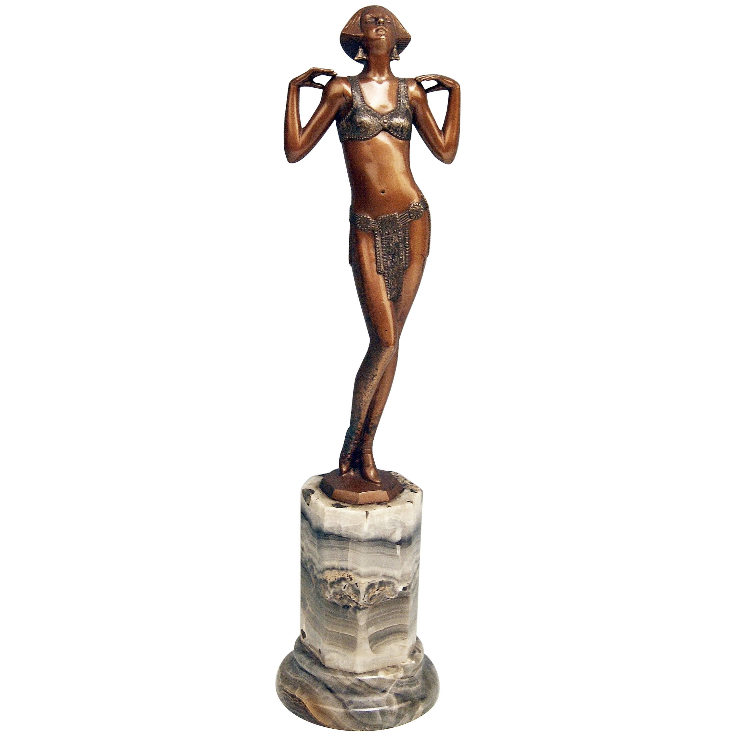 Vienna Bronze Art Deco Nude Maria Jeritza The Egyptian Helen by Lorenzl 1928