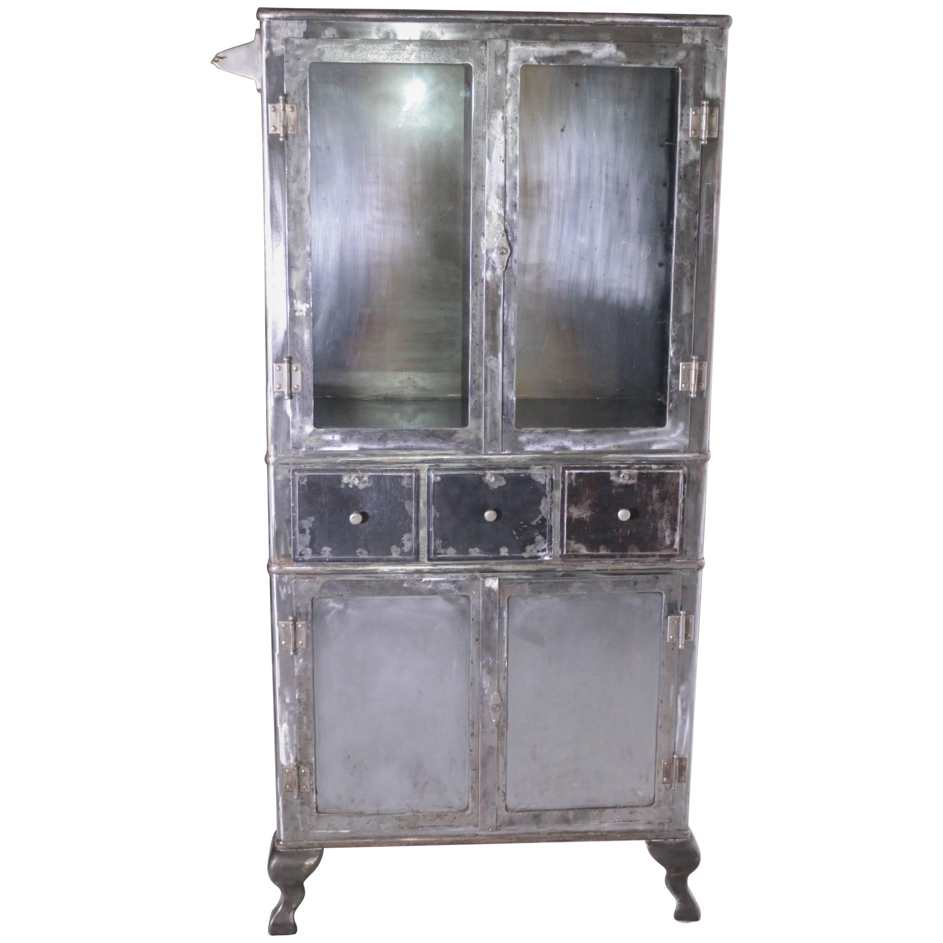 Industrial Modern 1920s Steel Metal Medical Cabinet
