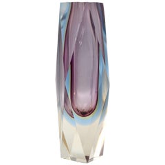 Faceted Vase in Violet Attributed to Mandruzzato