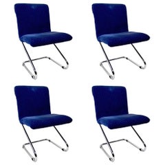 Set of Four Chrome Dining Chairs
